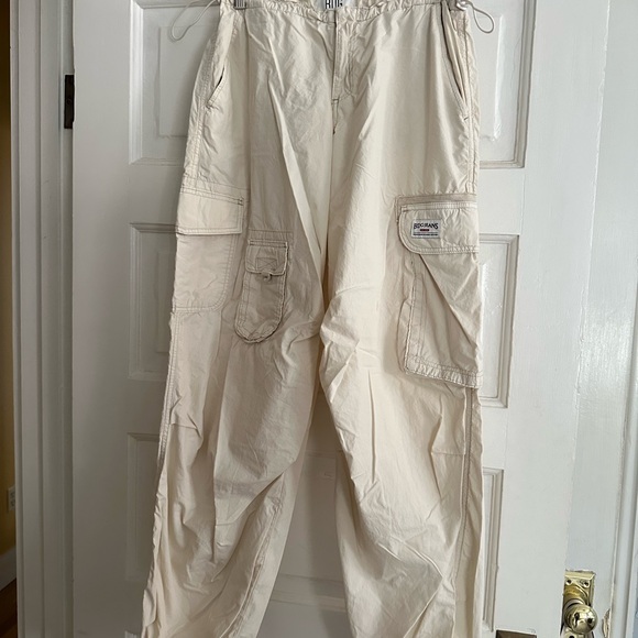 BDG Pants - BDG Light Cream Utility Cargo Trousers